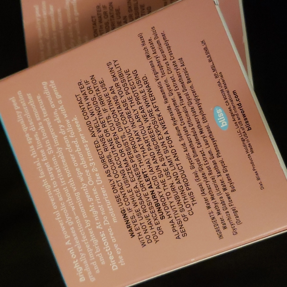 Bundle! 3 bliss 4ct That's Incredi-peel Glycolic Acid Resurfacing Pads - Picture 12 of 12